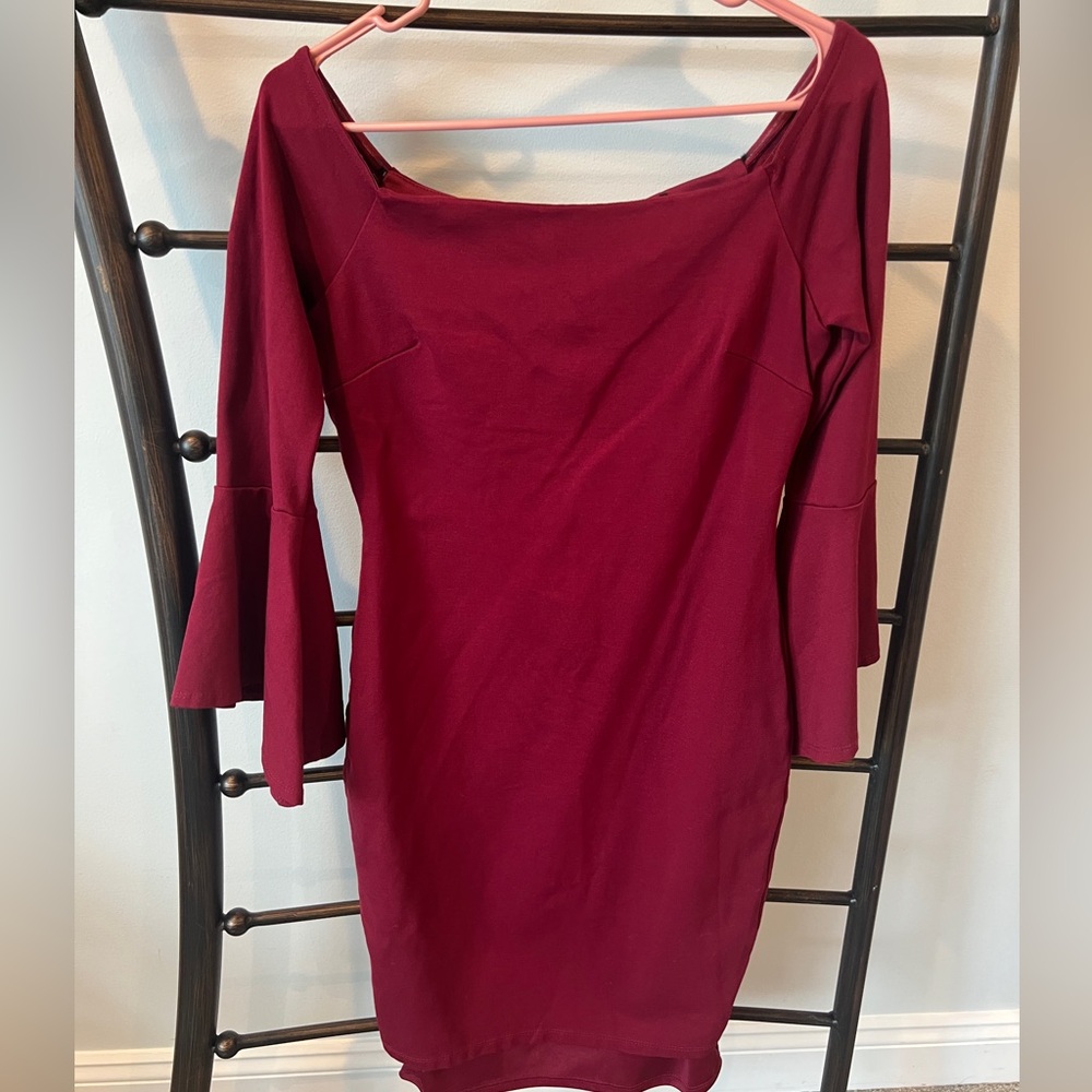 Lulus burgundy high low midi dress. Worn once!